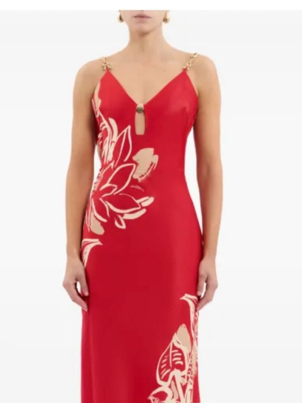 Rebecca VallanceTallara chain embellished floral  maxi dress size 4 US